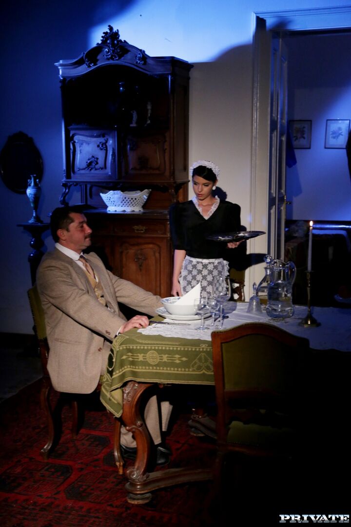 Jessyka the Maid Gets a Hard Anal Pounding While Setting the Table