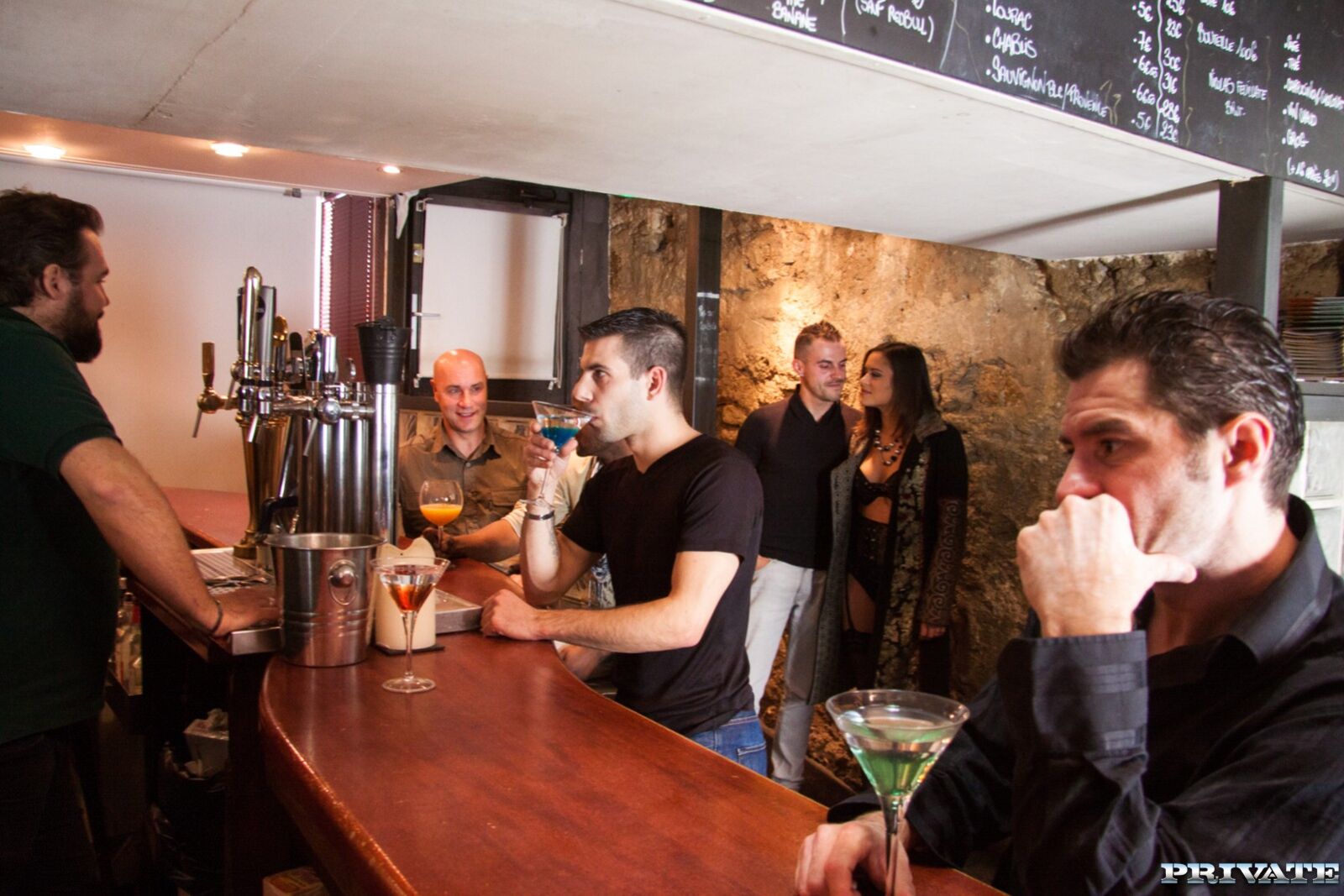 Alice Has Tattoos and Attitude as She Fucks a Bar Full of Men