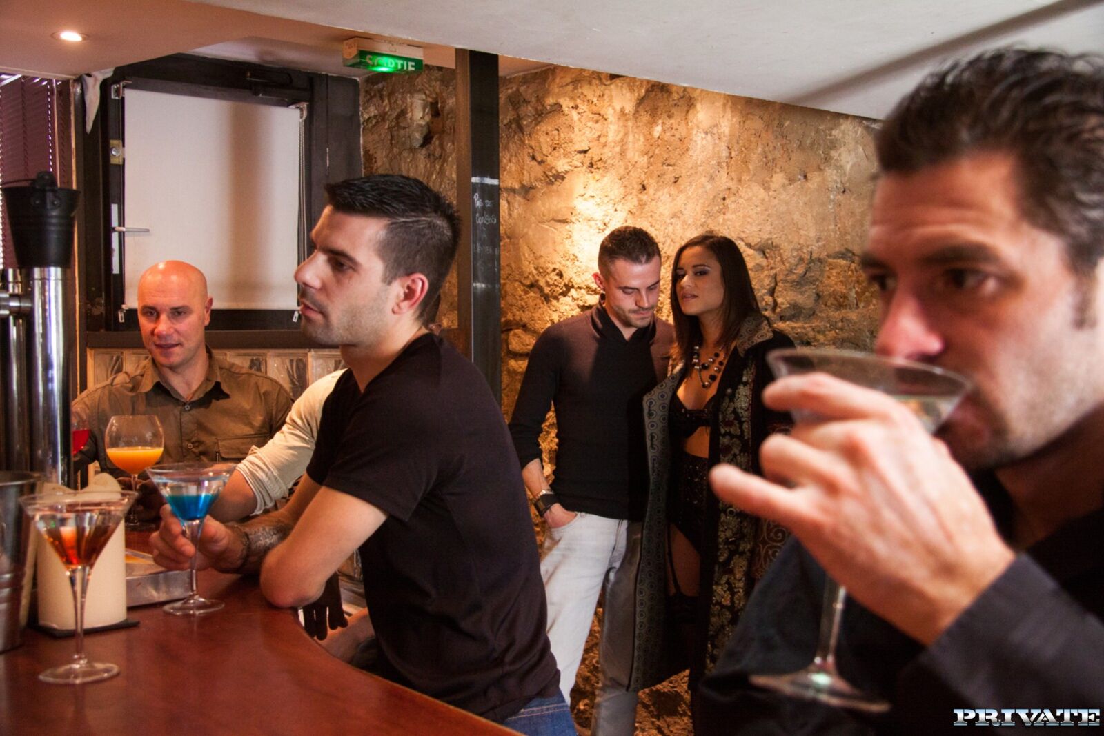 Alice Has Tattoos and Attitude as She Fucks a Bar Full of Men